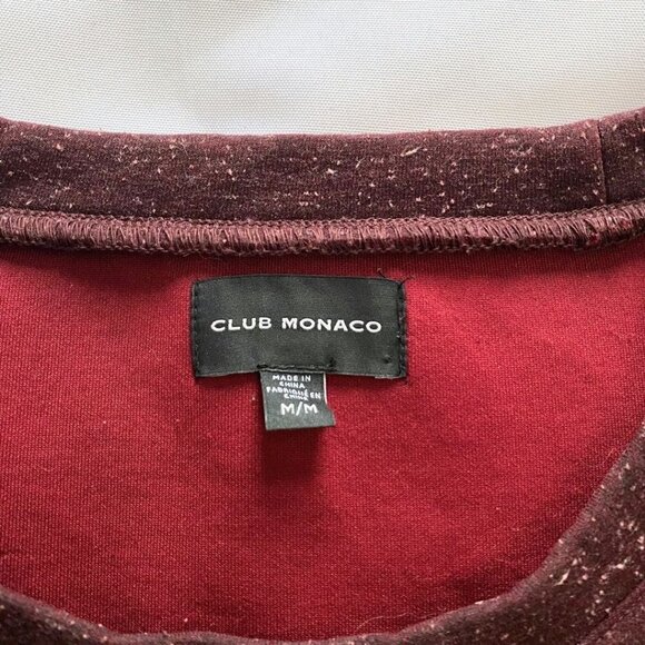 CLUB MONACO MEN'S BURGUNDY CREWNECK SWEATSHIRT SWEATER - M - Picture 6 of 11